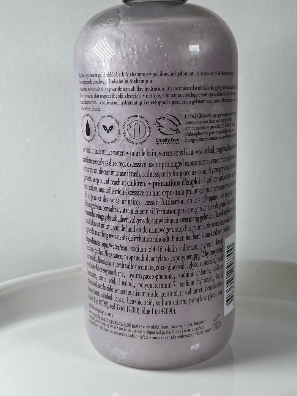 New Sealed Philosophy Amazing Grace Lavender Hydrating Shower Gel 16 Fluid Oz